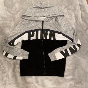 pink zip up sweatshirt